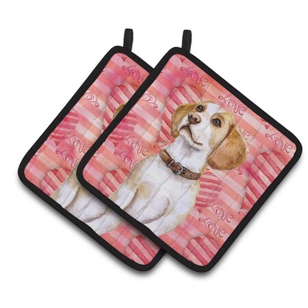Carolines Treasures Beagle Love Pair of Pot Holders BB9773PTHD